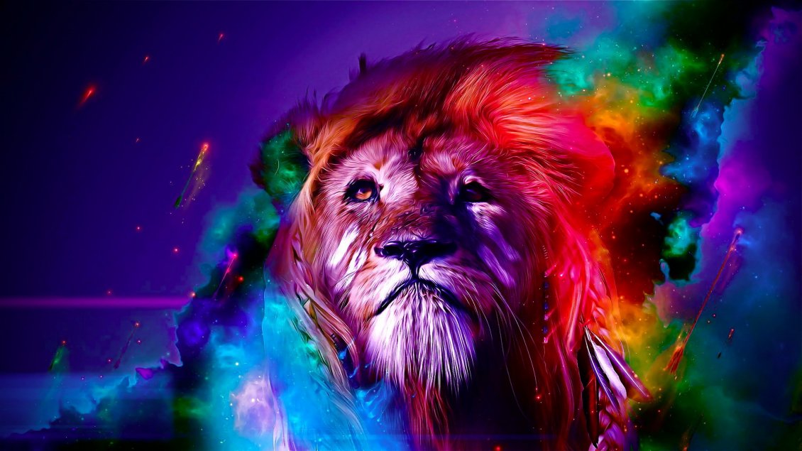 11702_Wild animal colourful leon
